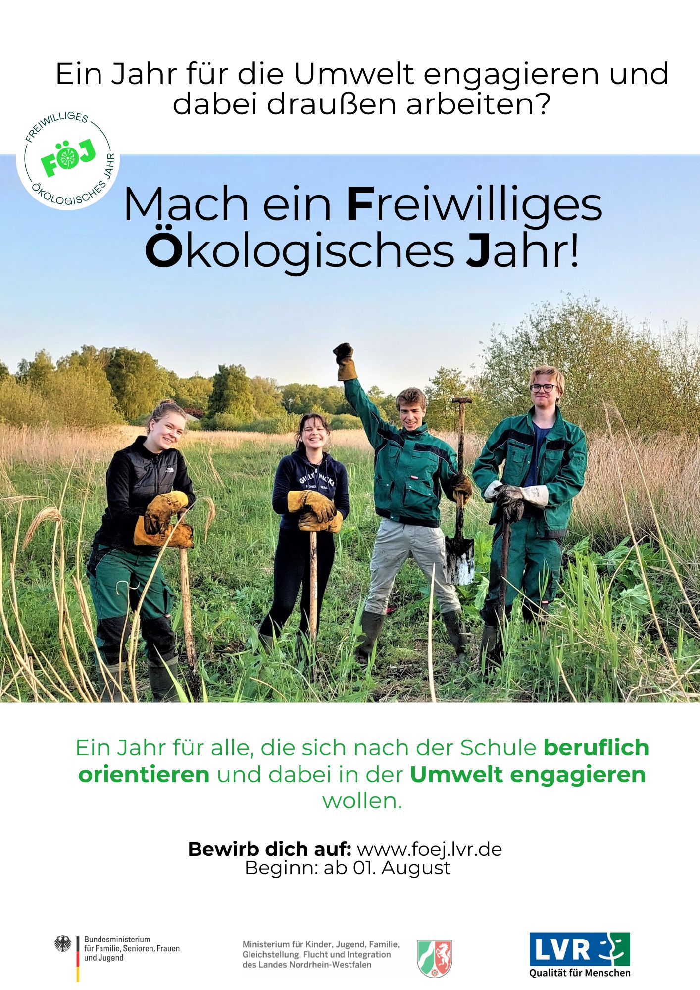 Stellenanzeige für freiwilliges ökologisches Jahr