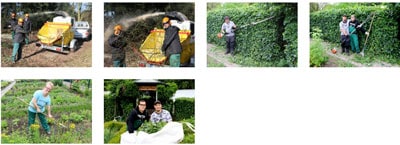 Fotos von Personen bei der Gartenarbeit