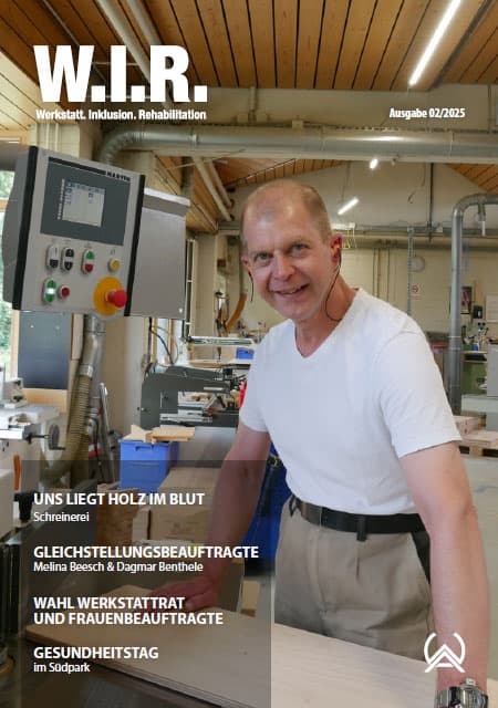 WIR_2025-02_Titel Titelseite der Zeitschrift zeigt einen geschminkten Mann